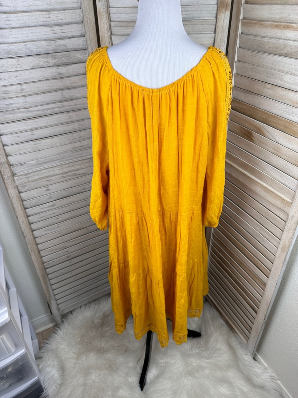Just Found Marigold Boho Tiered Ruffle Peasant Dress Plus Size Size 3X - Picture 8 of 8